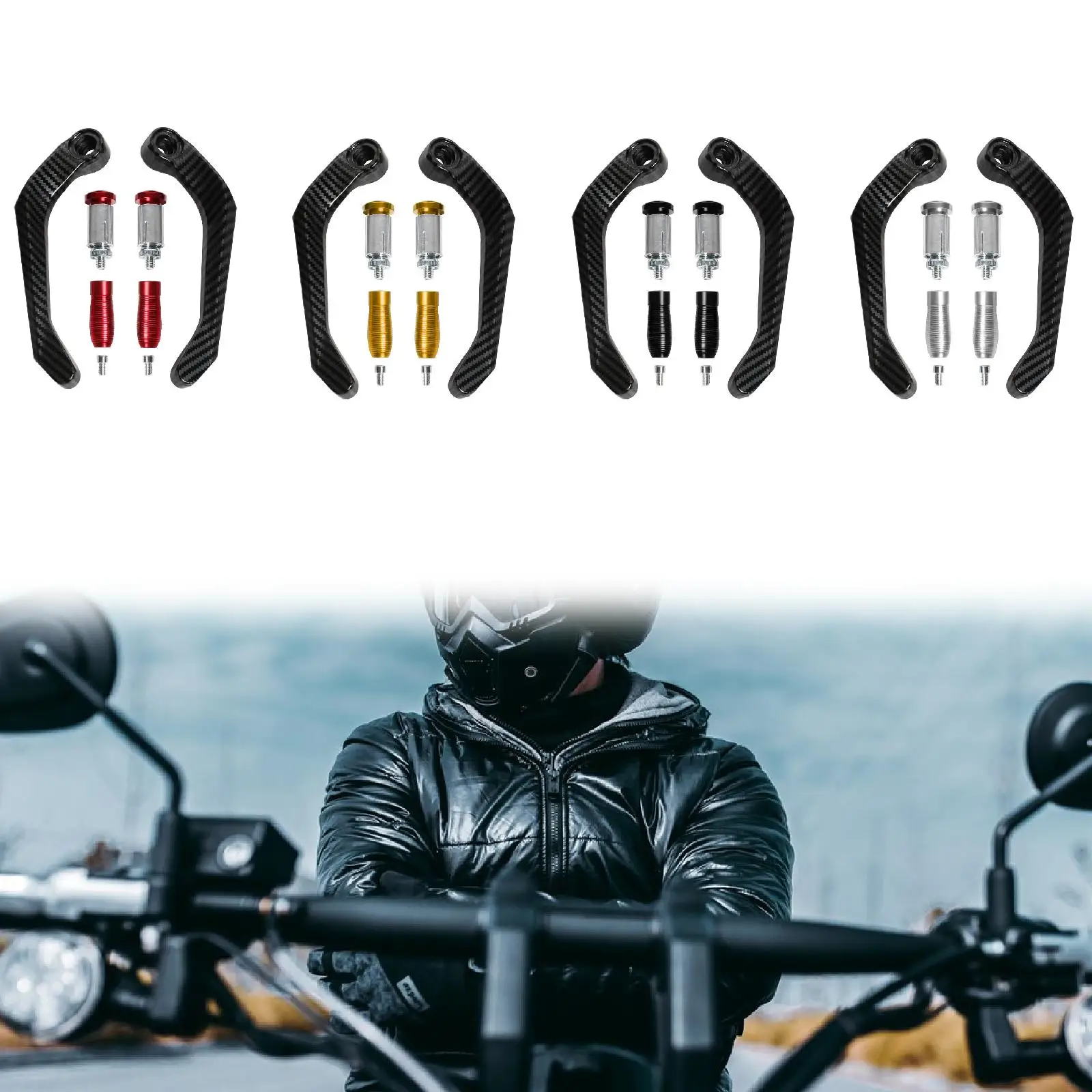 범용 오토바이 브레이크 클러치 레버 핸드 가드 핸들 가드 그립, 알루미늄 합금, 범용 낙하 방지, 2 개