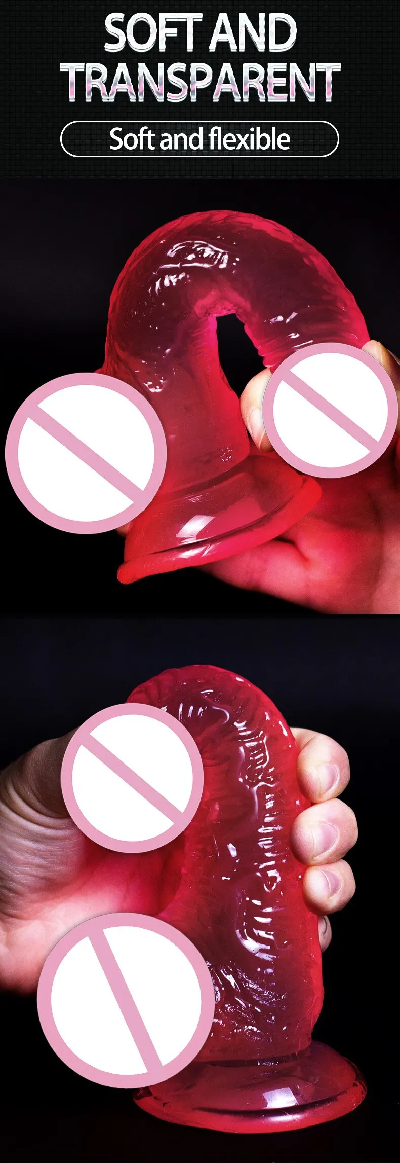 Realistic Dildo Masturbator Anal Toys For Women Crystal Suction Cup Penis Female G-Spot Erotic for Adults 18