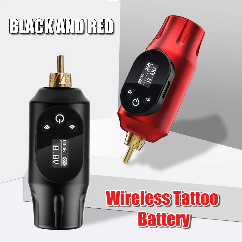 Tattoo Power Supply 2000mAh Mini Portable Tattoo Power Supply: Wireless, High-Capacity Battery, High-Definition Display, RCA Jack for Rotary Machine