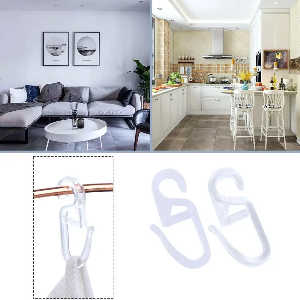 Curtain Hooks Plastic Universal Wall Ring Sliding Curtains Fixing Holders Durable Curtain Accessories