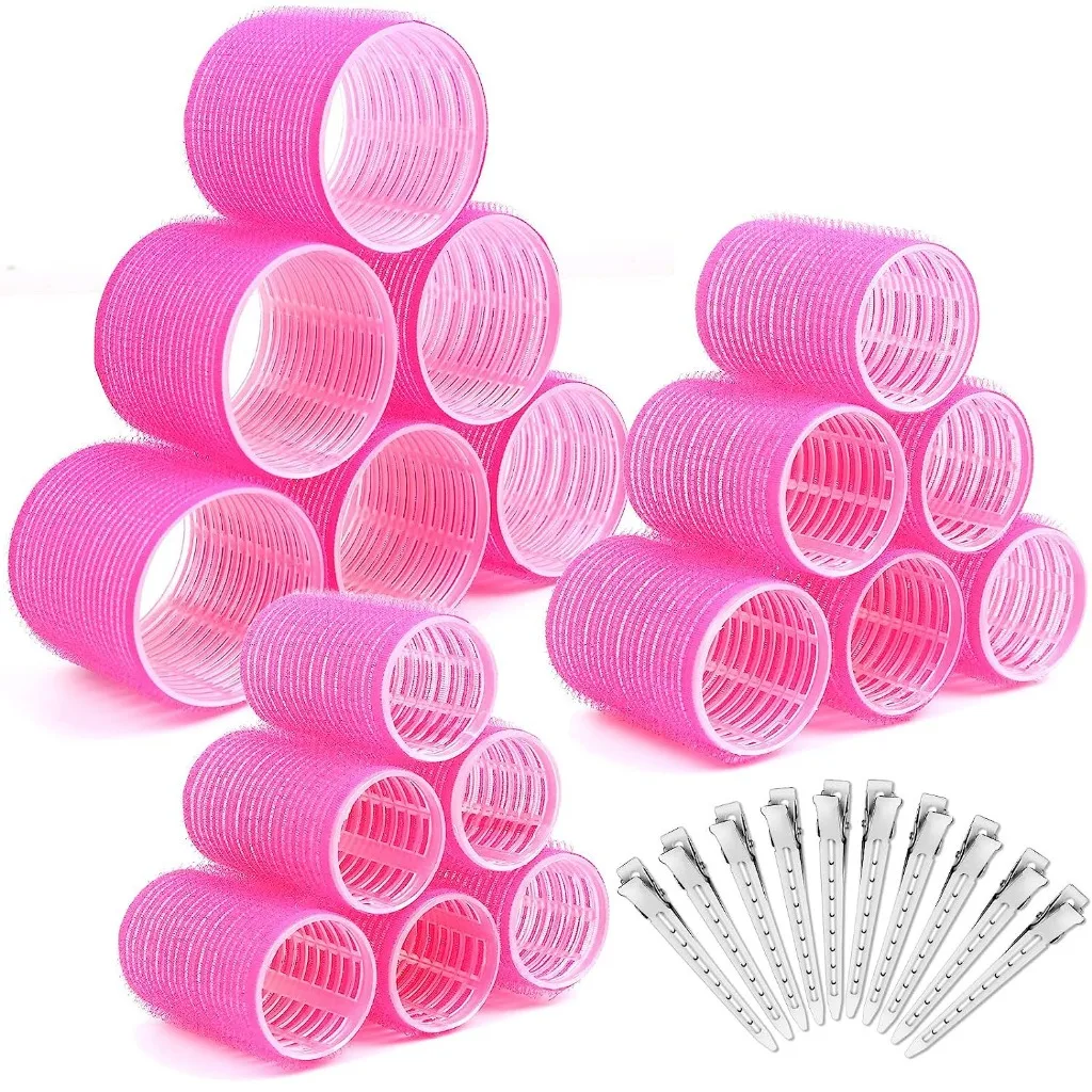 Self-Grip Hair Rollers Heatless Hair Curlers No Heat Hair Bangs Volume Self-adhesive Hook & Loop DIY Styling Tools 100pcs zip lock aluminum foil bag heat grip self seal reclosable tear notch food tea snack reusable storage packing pouches