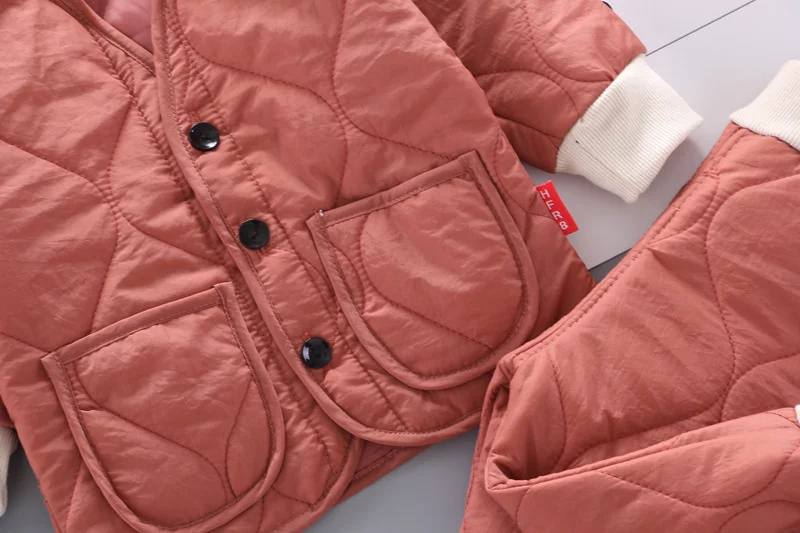 New Winter Children Keep Warm Clothes autumn Kids Boys Girls Thicken Cotton Jacket Pants 2Pcs/sets Baby Infant Casual Tracksuits