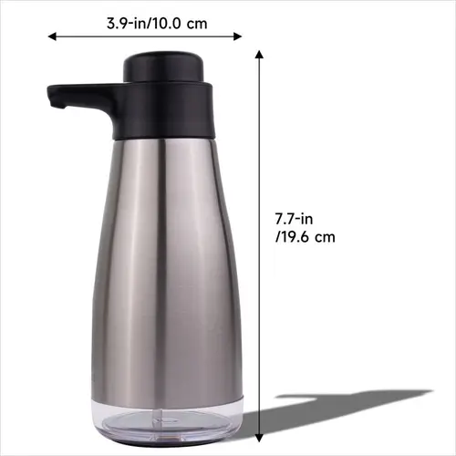 AIKE-액체 비누 디스펜서 접시, 비누 주방 디스펜서, 440ML 수동 프레스 펌프 병, 주방용 비누 디스펜서, 손 씻기 6