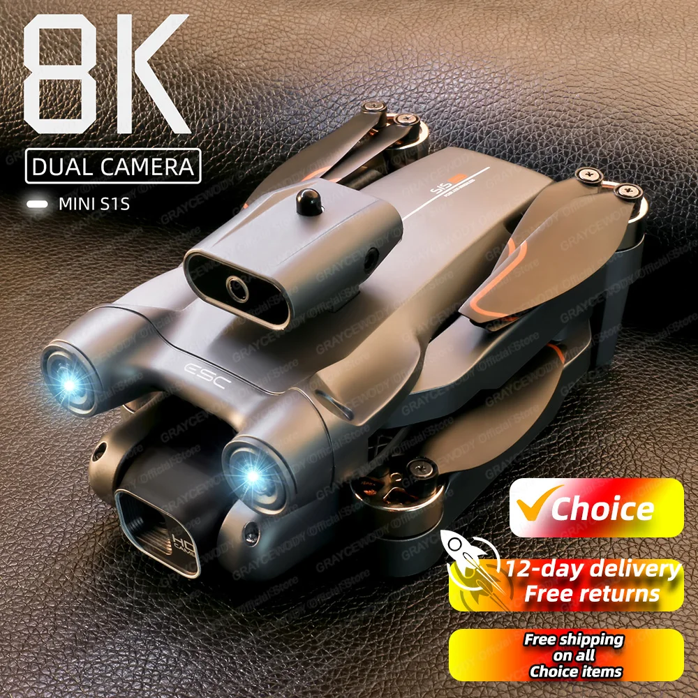 S1S Mini Drone 4k Profesional 8K HD Camera Obstacle Avoidance Aerial Photography Brushless Foldable Quadcopter Dron Toys drone quadcopter