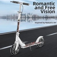 Trottinette adulte, trottinette urbaine pliable à deux roues à grandes roues pour jeunes avec frein à main pour le transport 2
