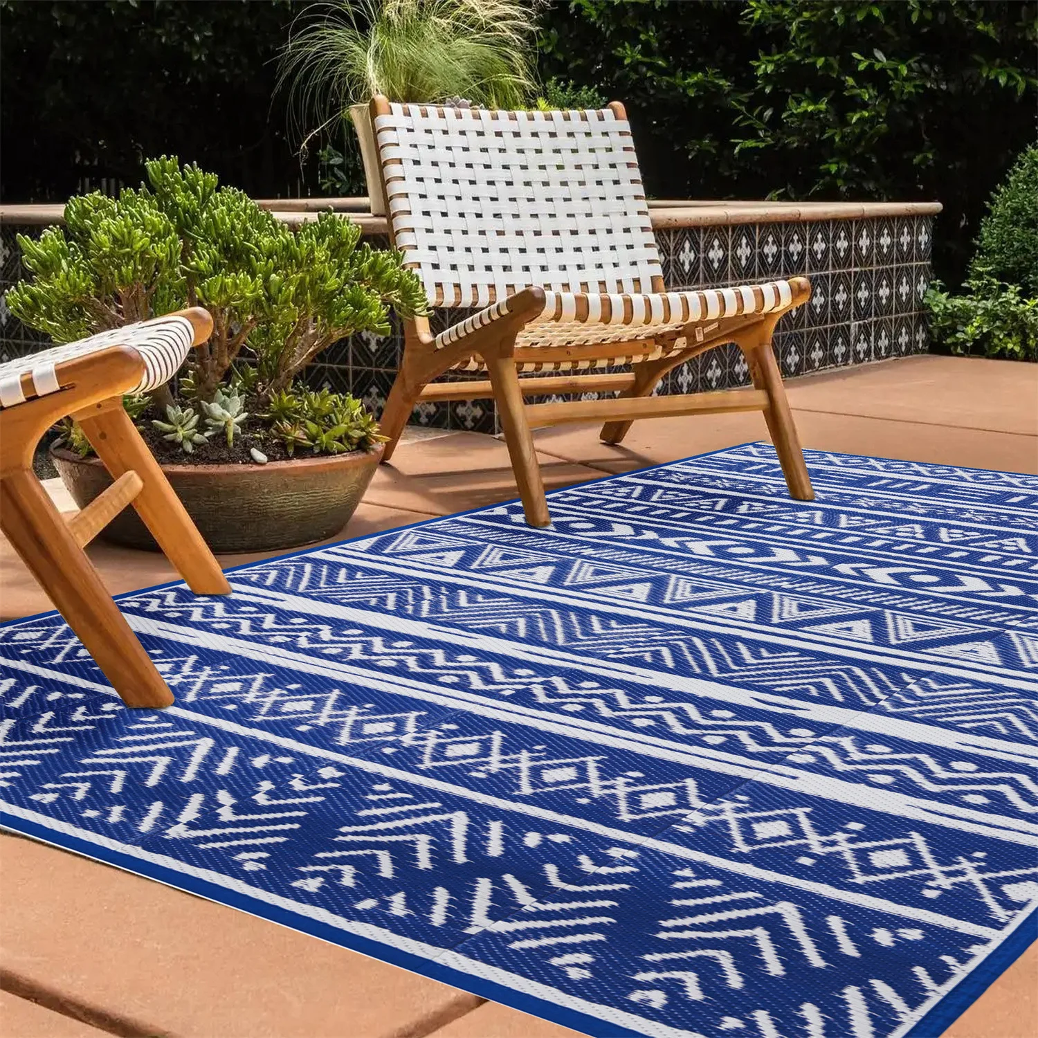 

Home Garden Patio Rug Thick Durable Yard Mat Folding Portable Outdoor RV Camping Picnic Mats Reversible Moisture-proof Floor Pad