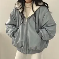 Flanelle épaisse, veste double face en laine d'agneau, manteau pour femme, nouvelle veste d'hiver en coton à capuche avec fermeture éclair, haut 4