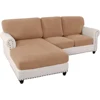Solid Color Jacquard Sofa Slipcover Fitted Stretch Sofa Covers Soft Durable Sofa L-sahped Case Cover Living Room Pets Kids Home 6