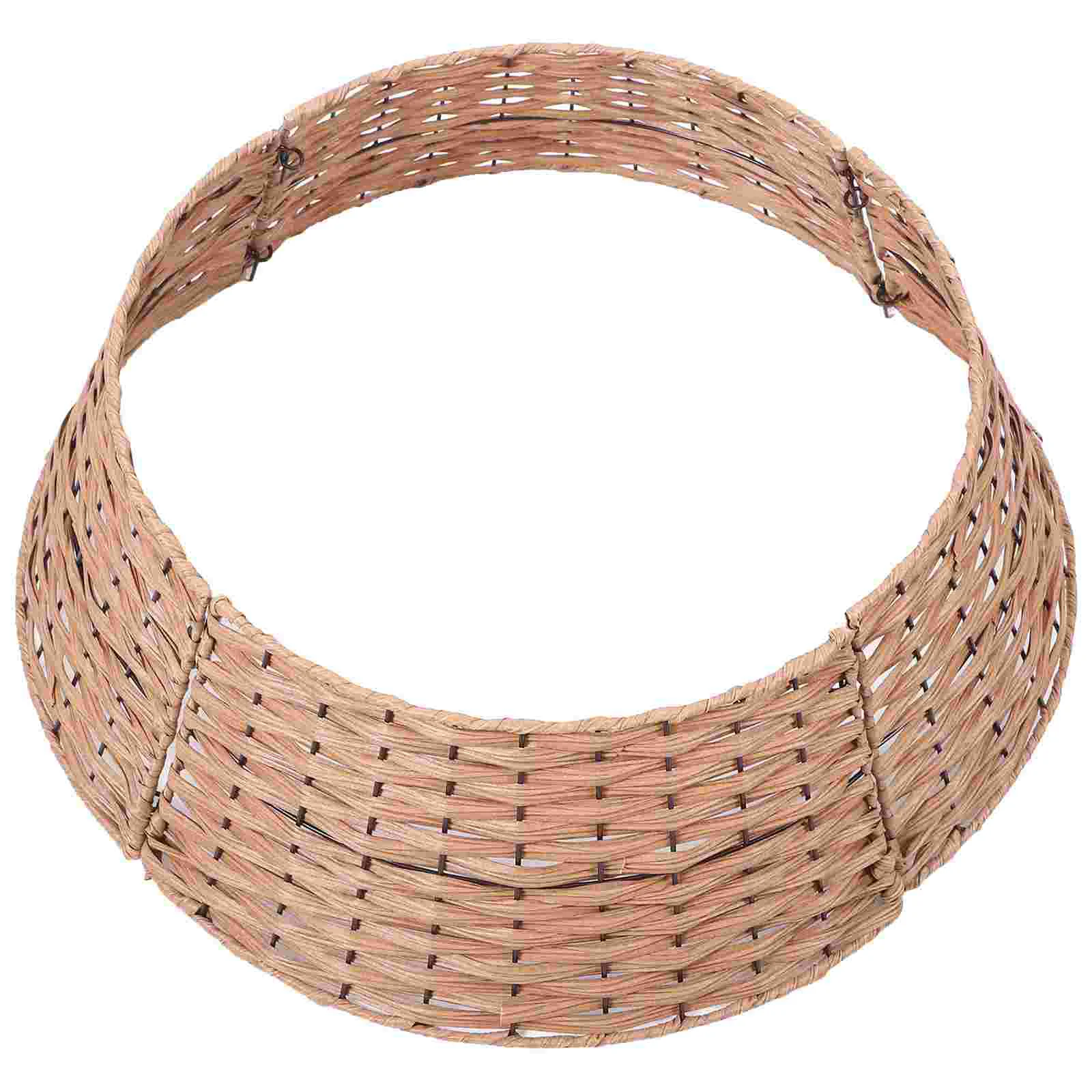 

Christmas Tree Collar Artificial Rattan Stand Xmas Tree Skirt Wicker Base Basket Cover Ring Holiday Party Decor