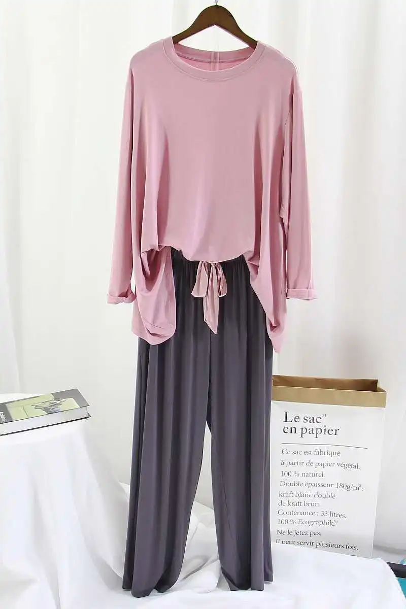 Manches longues Modal Pamas ensemble femmes à manches longues pantalon 2 pièces/costume Cool Homewear survêtement 2020 mode Sexy automne grand_voghion.com