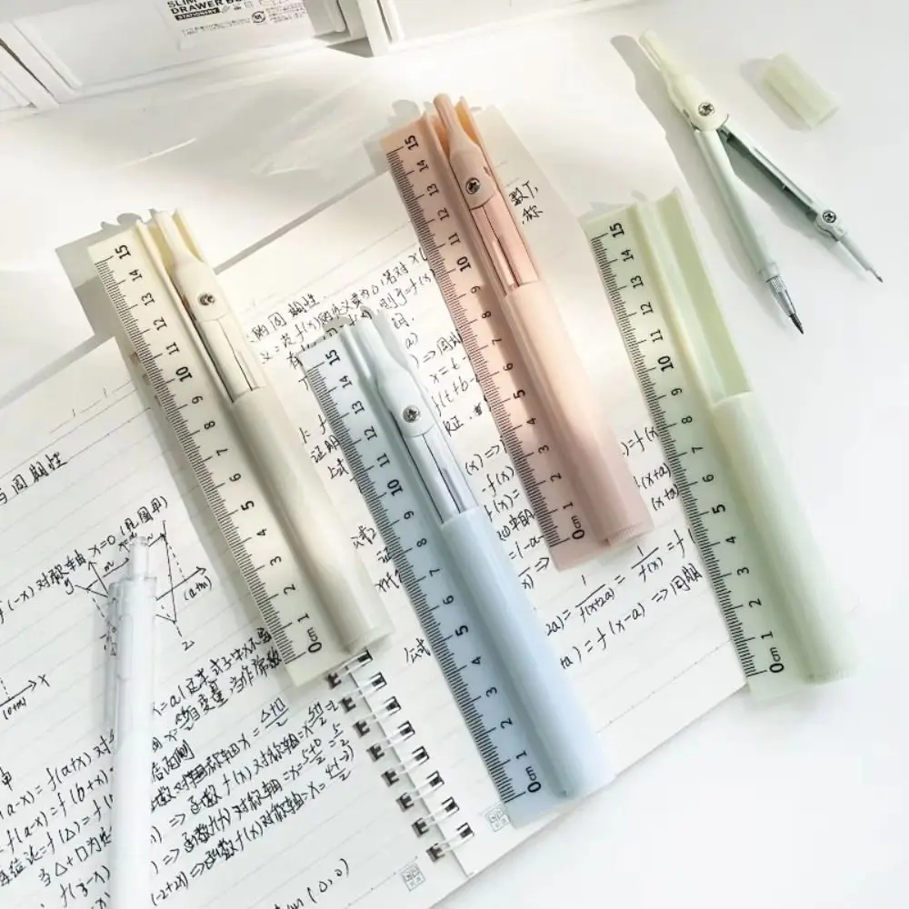 3-in-1 컴퍼스 펜 학생 시험용 이중 목적 드로잉 자 다기능 엔지니어링 컴퍼스 자 세트 드로잉 도구