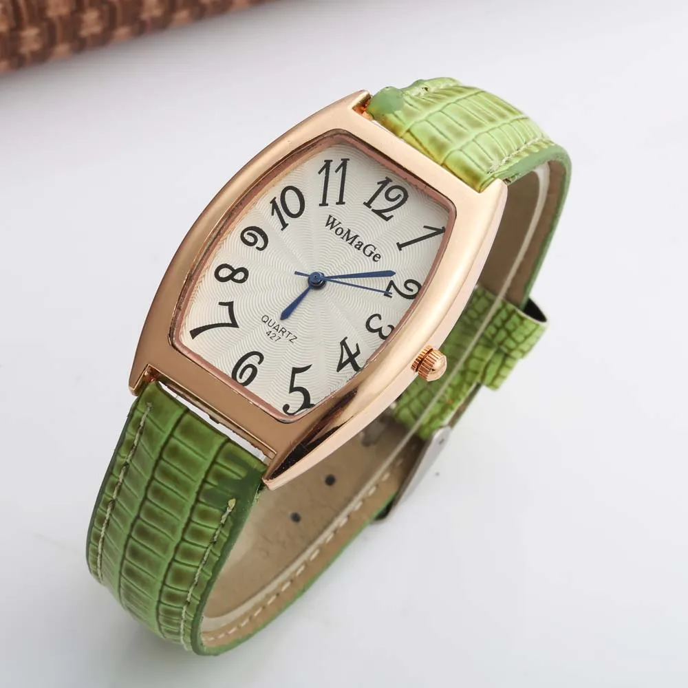 

Fashion Tonneau Watch Women Dress Watches Casual Leather Band Quartz Wristwatches Women WOMAGE dames horloges montre femme