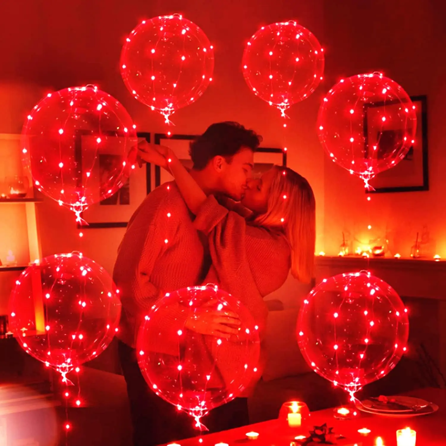 Led Balloons Bobo Balloons Glow Bubble Lights 3 set for Christmas Valentines Day Wedding Birthday Decor latex balloon party balloon set clear bubble balloon inflatable balloon