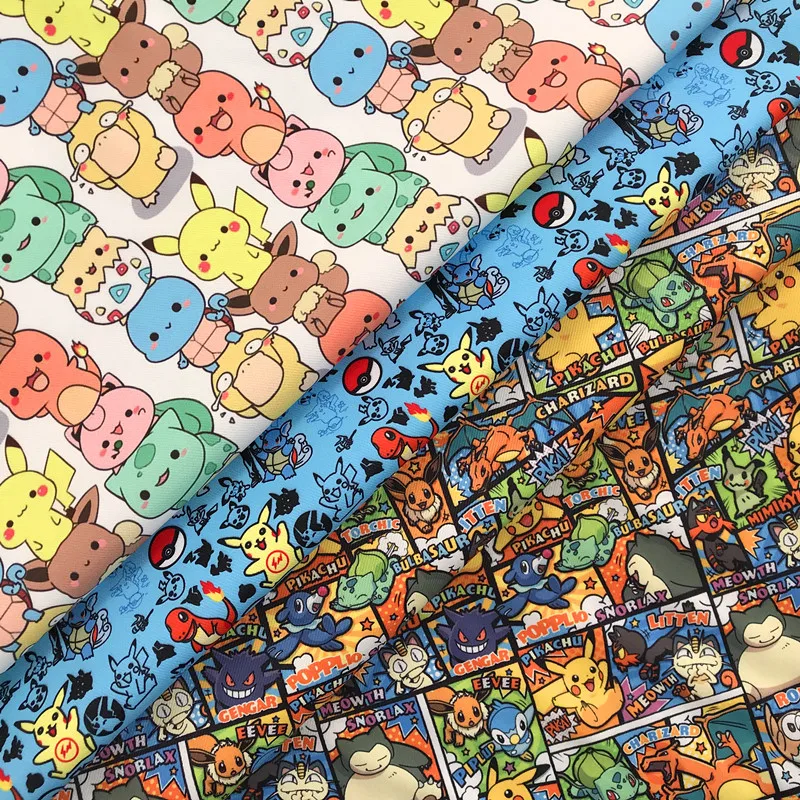 

1 Yard Cartoon Pokémon Waterproof Polyester Composite Cloth DIY Handmade Fabric Bag Backpack Tablecloth Pillowcase Material