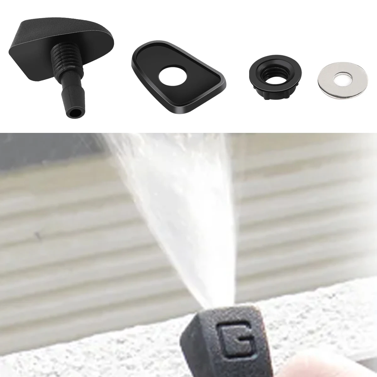 1/2/3/4m car spray nozzle connection pipe rubber spray pipe windshield washer black spray component set 4