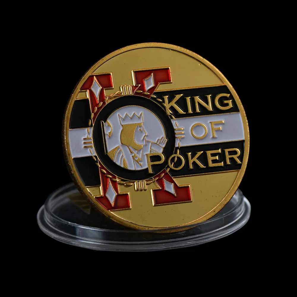 Casino Poker Chips Good Luck Gold Plated Commemorative Coin "King Of