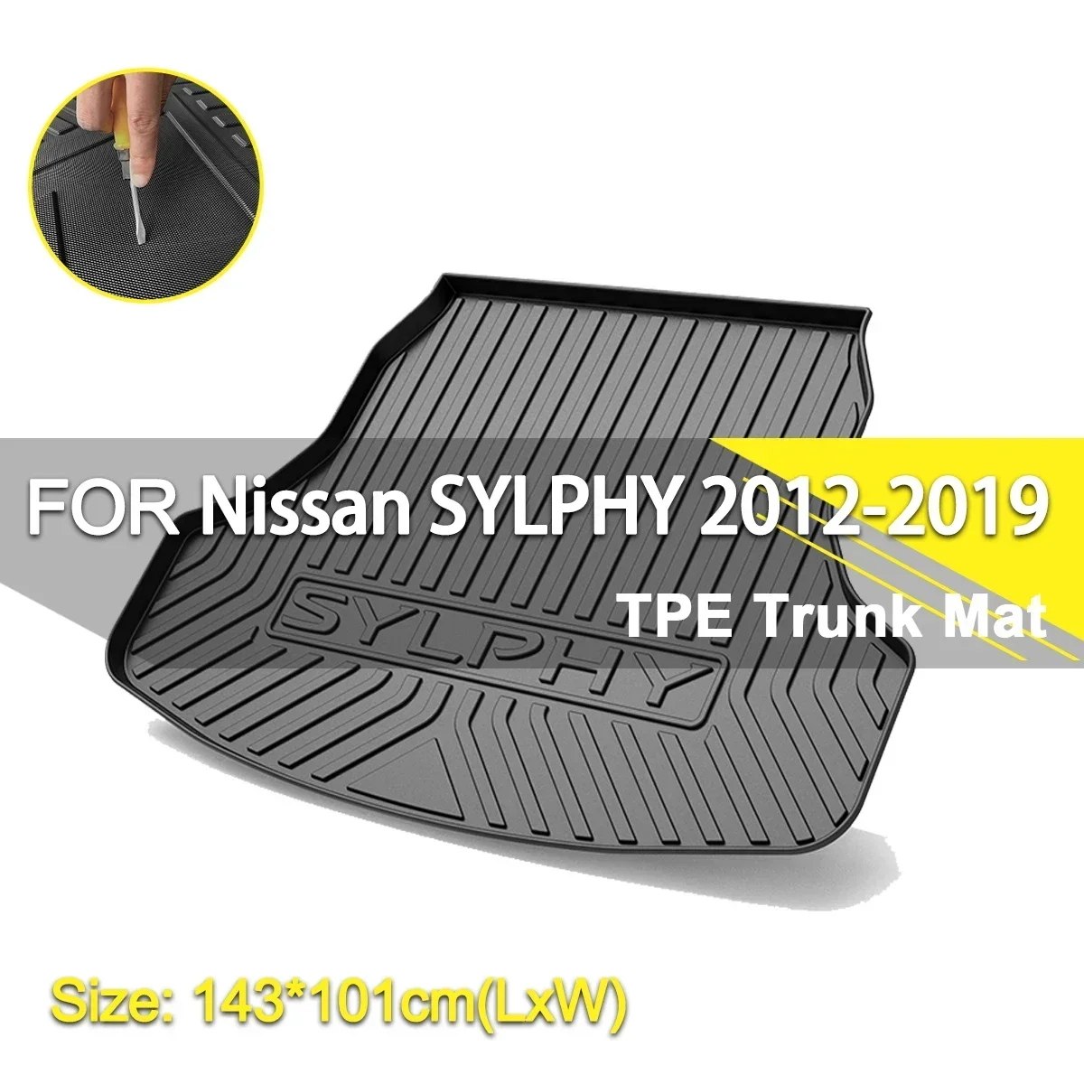 

Car Rear Trunk Cover Mat Waterproof Non-Slip Rubber TPE Cargo Liner Accessories For Nissan SYLPHY 2012-2019