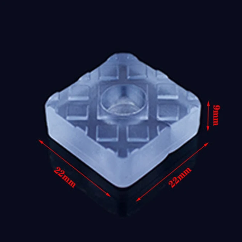 square Chair leg pad 22x22mm Height 9mm thickened leg feet pad end floor protect scratch home furniture damper Clear transparent