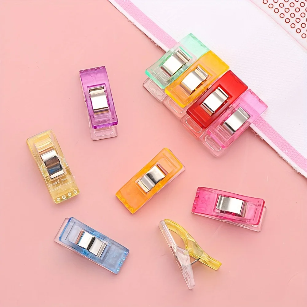 8 개/가방 다목적 바느질 클립 다채로운 클립 플라스틱 공예 뜨개질 안전 클립 다양한 색상 바인딩 클립