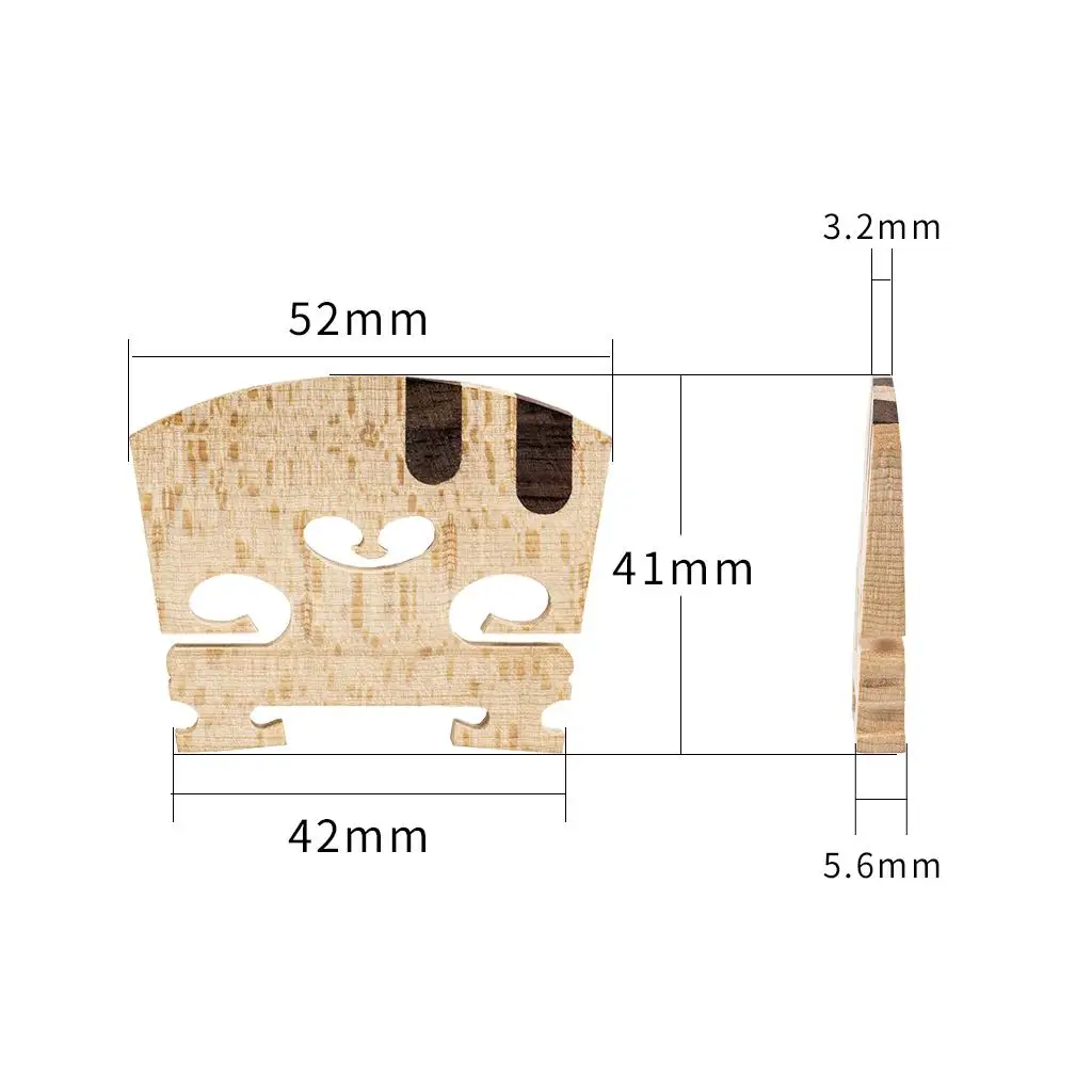 E A Strings Ebony Insert Wood Violin Bridge for /4 Violin DIY Accessory