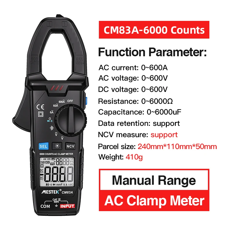 height measurement device MESTEK Digital Clamp Meter AC DC Current Voltage Auto Range Current Meter Tester Ammeter Multimeter Ture RMS Digit Meter Clamp inside caliper Measurement & Analysis Tools