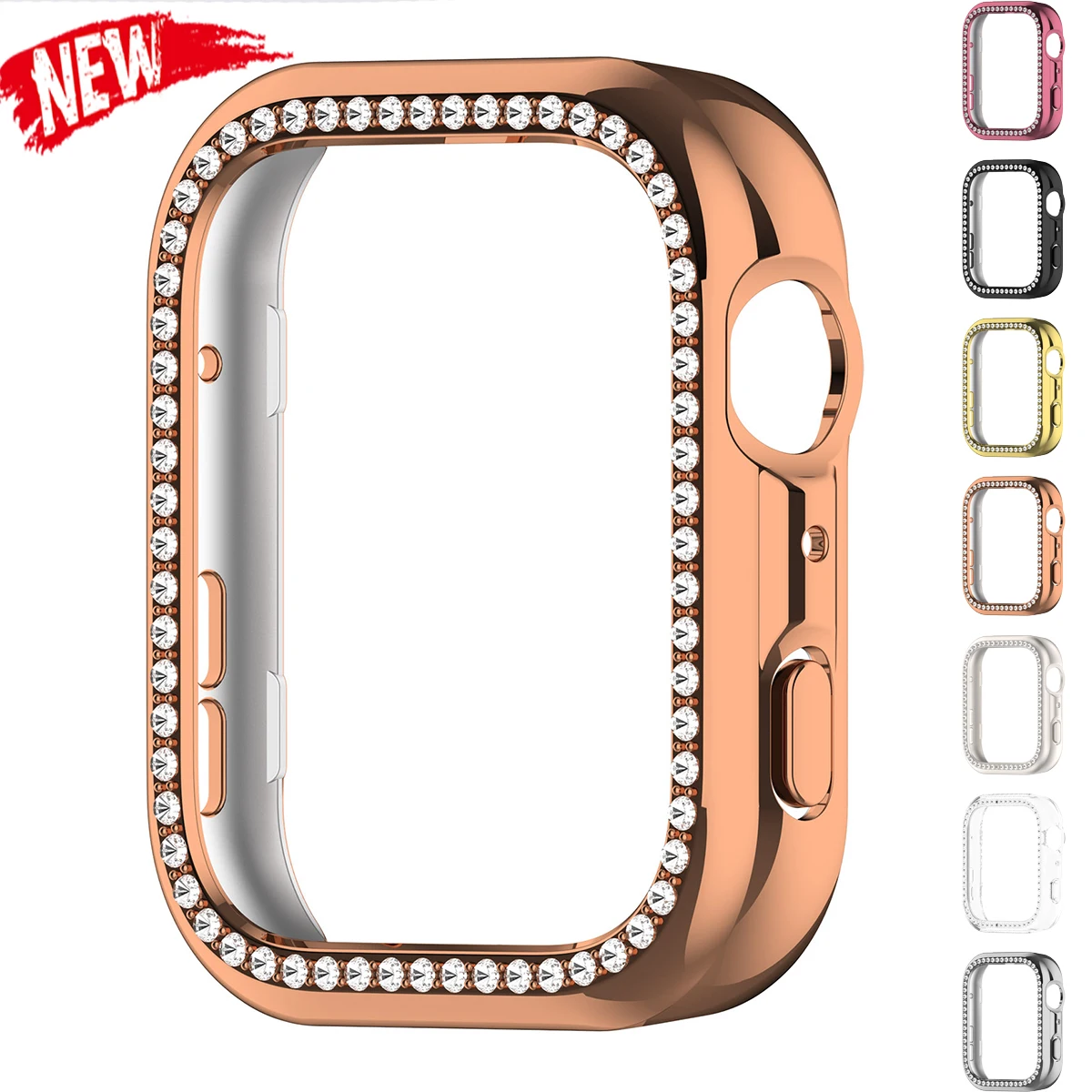 Shiny Diamond Bling Protective Cover for Women - Hard PC Bumper Frame for Smartwatches