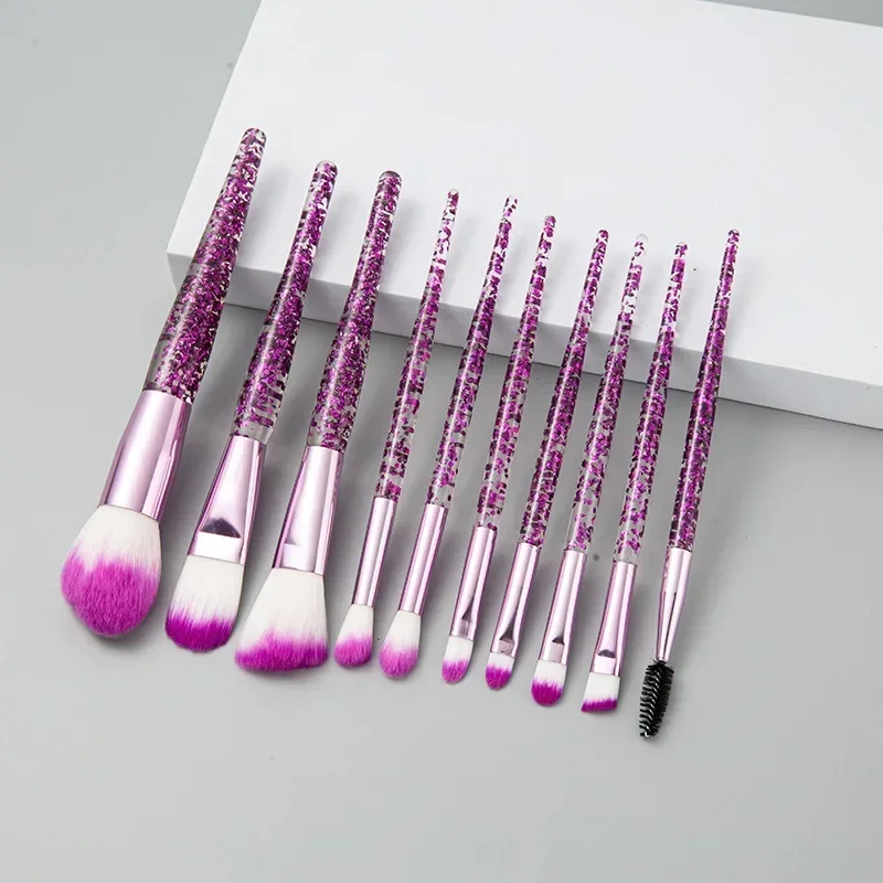 Professional 10 Piece Makeup Brush Set Soft Bristle Face & Eye Tools_voghion.com