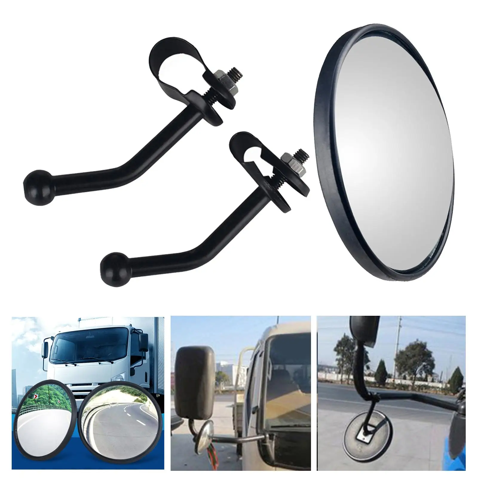 Adjustable Blind Spot Mirrors Replacement Auxiliary Accessories Wide Angle  Round Side Convex Mirror for School Bus Truck - AliExpress, image size:1600x1600