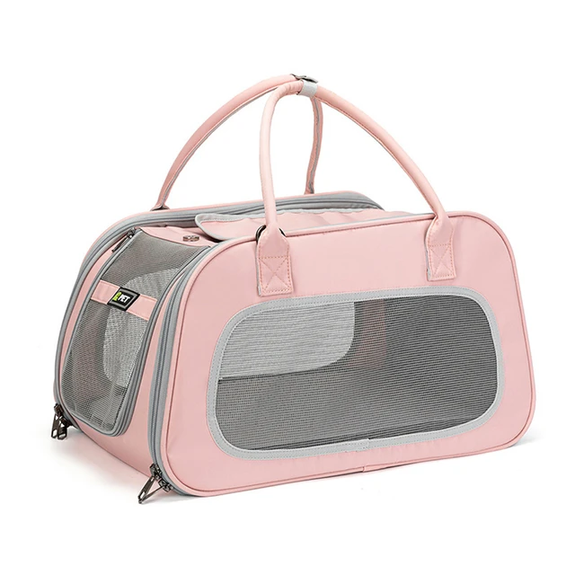 Pink Pet Cat Carrier Airline Approved, Dog Carriers for Small Dogs,  Collapsible Dog Cat Travel Carrier Bag for Small Medium Cat 