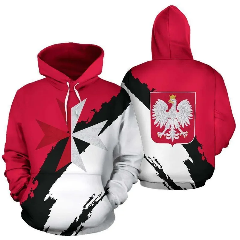 thumbnail image 1 of Sudadera con capucha con estampado 3D de la bandera polaca para hombre, sudadera con estampado de emblema nacional, sudadera informal de calle, sudaderas holgadas, camisetas de manga larga, 1 of 4