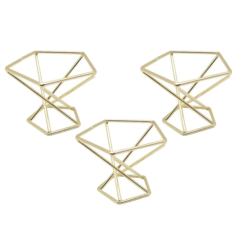 

3 Pcs Geometric Air Plant Holder Airplants Rack Metal Plants Stand Planter Shelves Himmeli Decor Tillandsia Containers