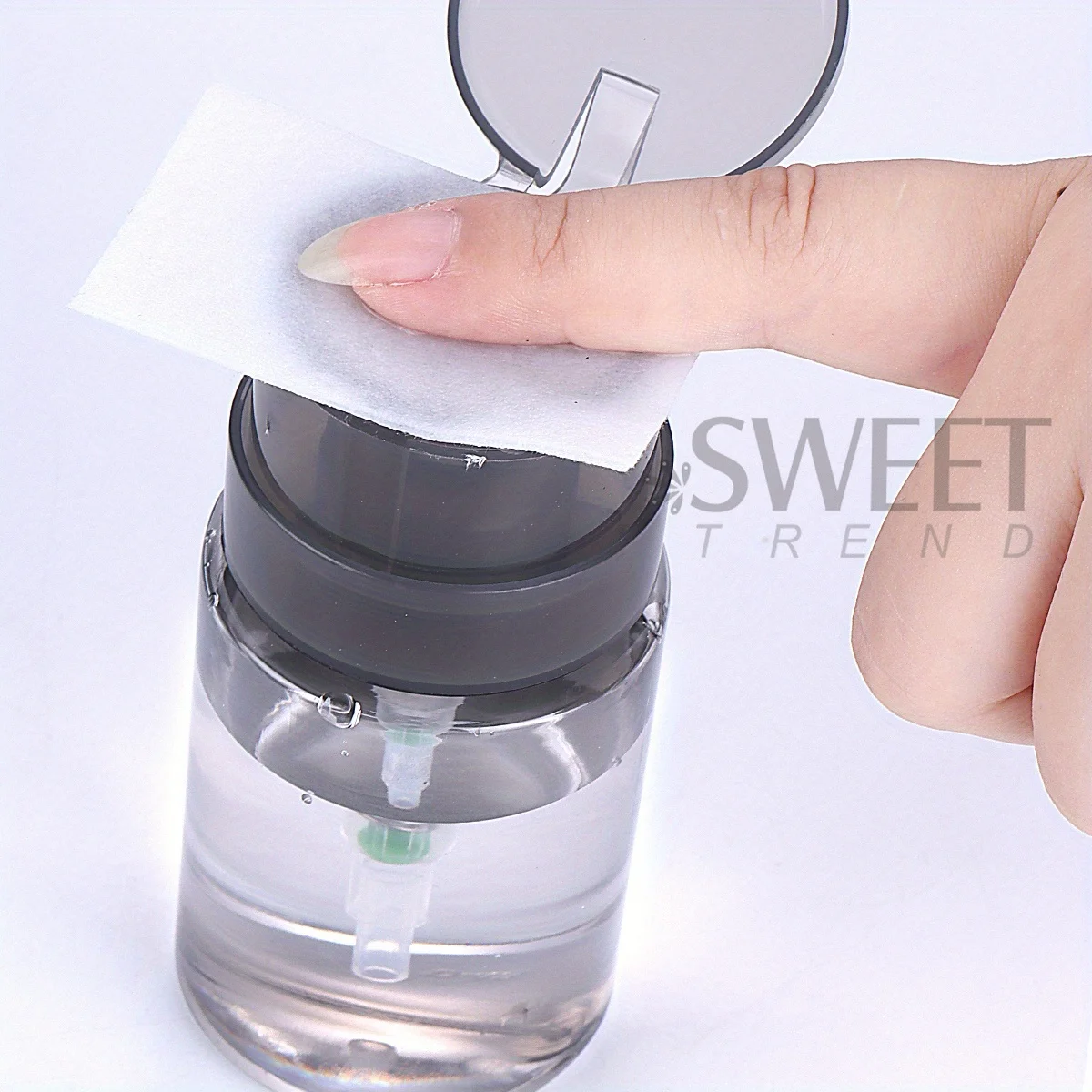 2pcs 100ml Empty Nail Art Polish Clean Bottle Push Pump Dispenser Liquid Storage Bottle Cleanser Remover Container Manicure Tool