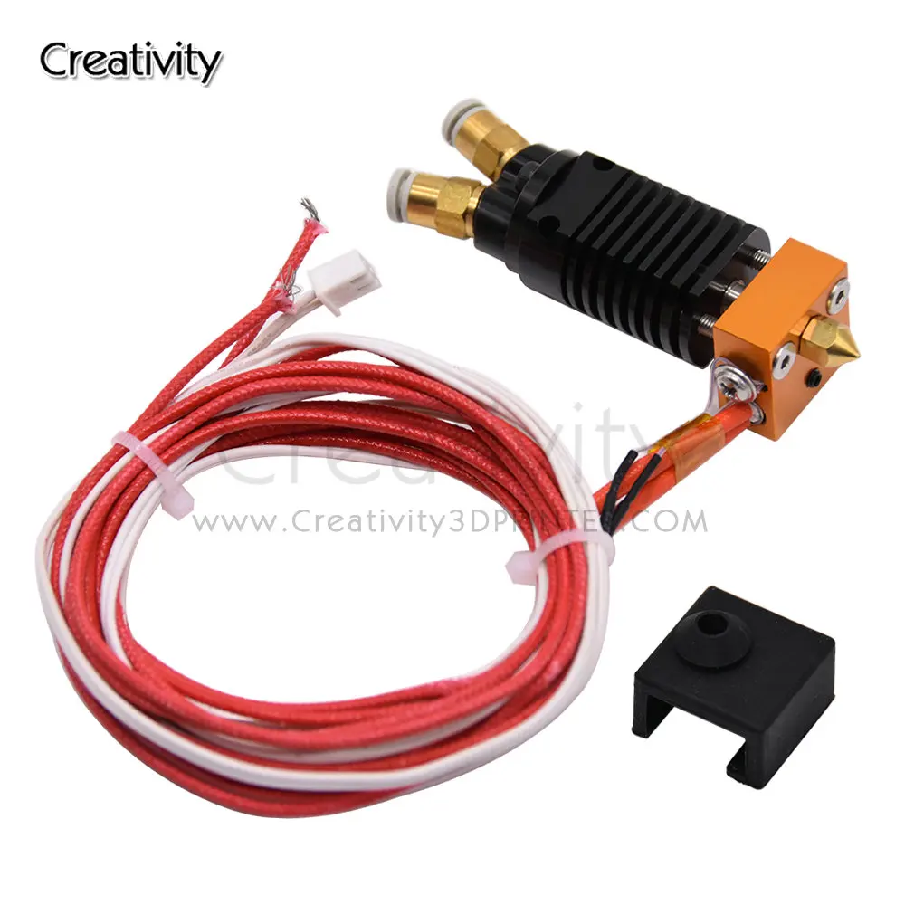 3D Printer 2 IN 1 OUT Hotend Kit Dual Color Extruder All Metal Extruder 0.4mm/1.75mm for TEVO/ALFWISE/Ender 3/CR-10 3D Printer mellow diy player ddg direct drive basic kit for nf sunrise ender 3 cr10 3d printer parts tevo tornado mini bowden extruder