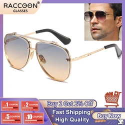 2022 Fashion Mach Six Aviation Style Gradient Sunglasses Men Vintage Brand Design Cut Edge Sun Glasses High Quality Pilot UV400