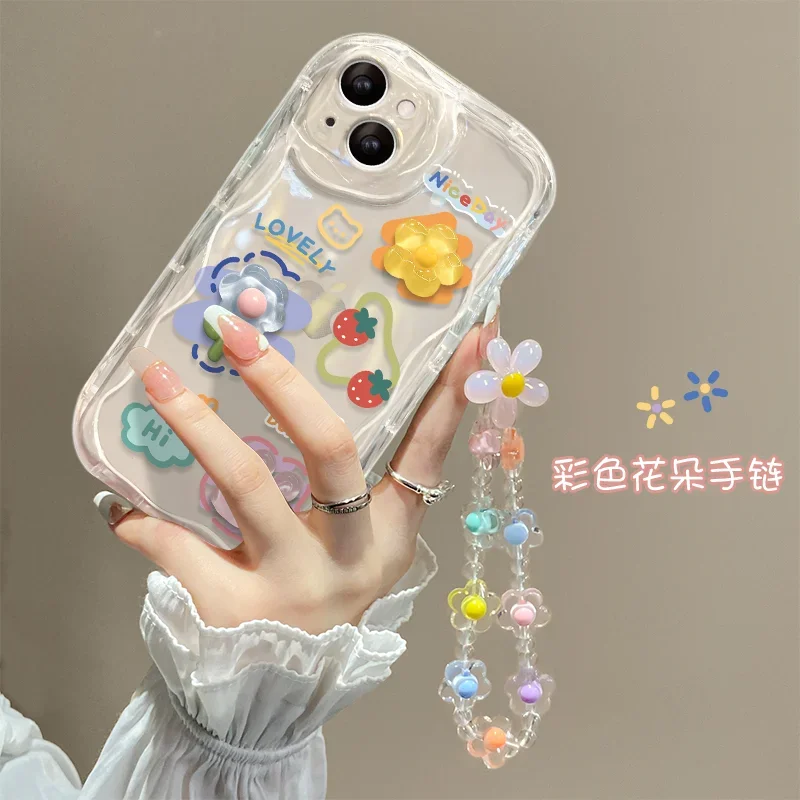Korean Flower Chain Lanyard Phone Case