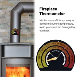 Magnetic Fireplace Fan Stove Thermometer For Log Wood Burner Barbecue Oven Stove Burn Indicator Temperature Gauge Meter Tool