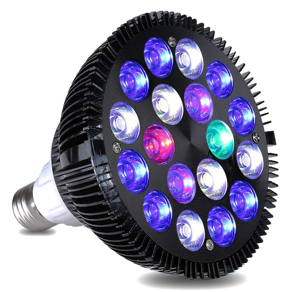 LED Aquarium Light Bulb PAR38 54W Full Spectrum Fish Tank Coral Reef Saltwater Tank Plants Growth led lamp aquarium light aquarium lamp