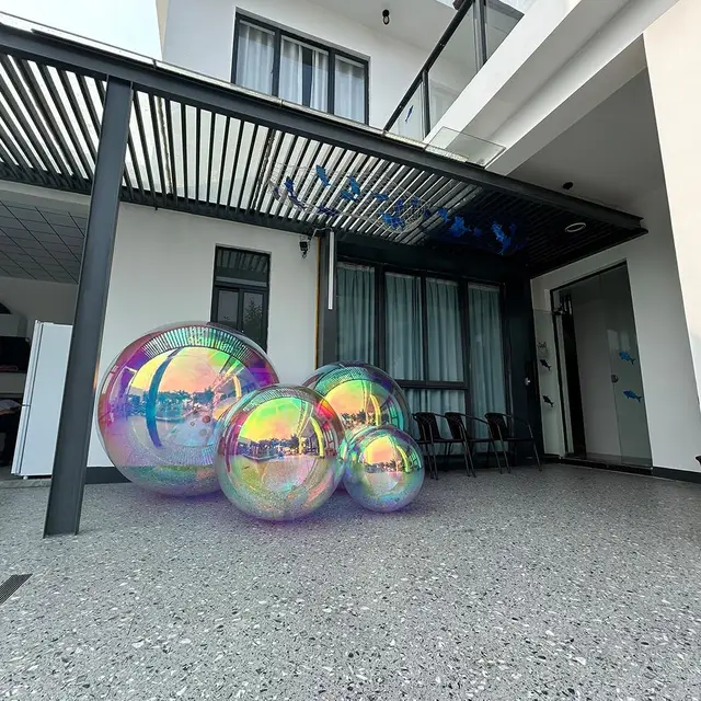 Inflatable Mirror Ball - 1 Meter (39.4") Giant Shiny PVC Balloon For Parties, Events, Stage Decor | Reusable & Colorful