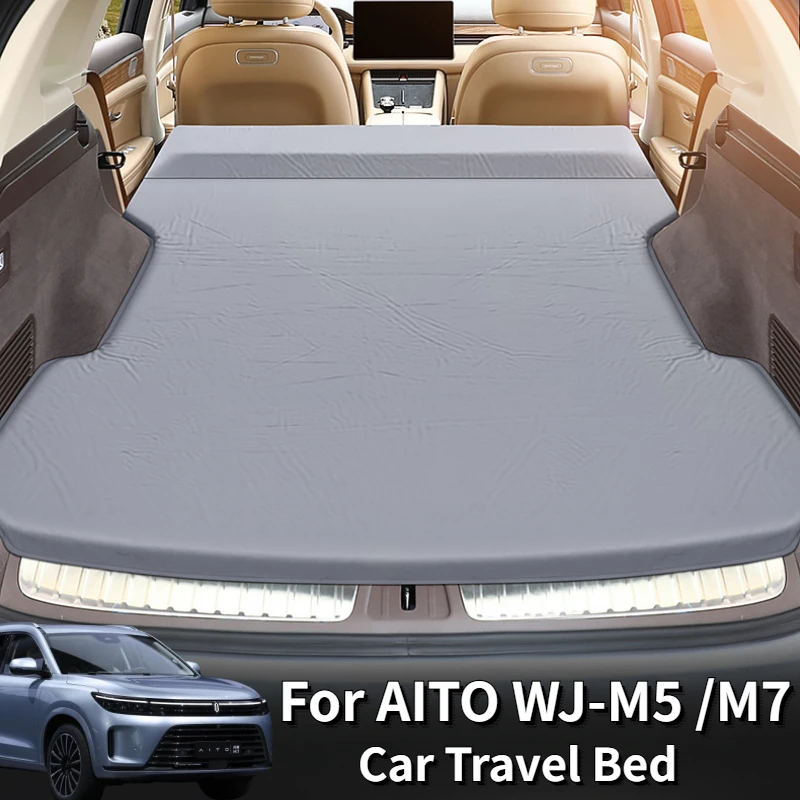 For AITO WJ-M5 M7 Car Travel Bed Inflatable Air Mattress Outdoor Camping Inflatable Special Suede Fabric Mattress Cargo Liner