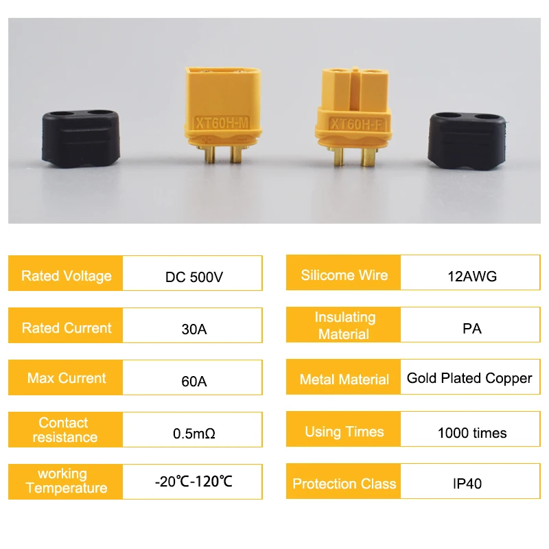 Connecteurs XT60H 10 paires mâle femelle pour batterie LiPo RC