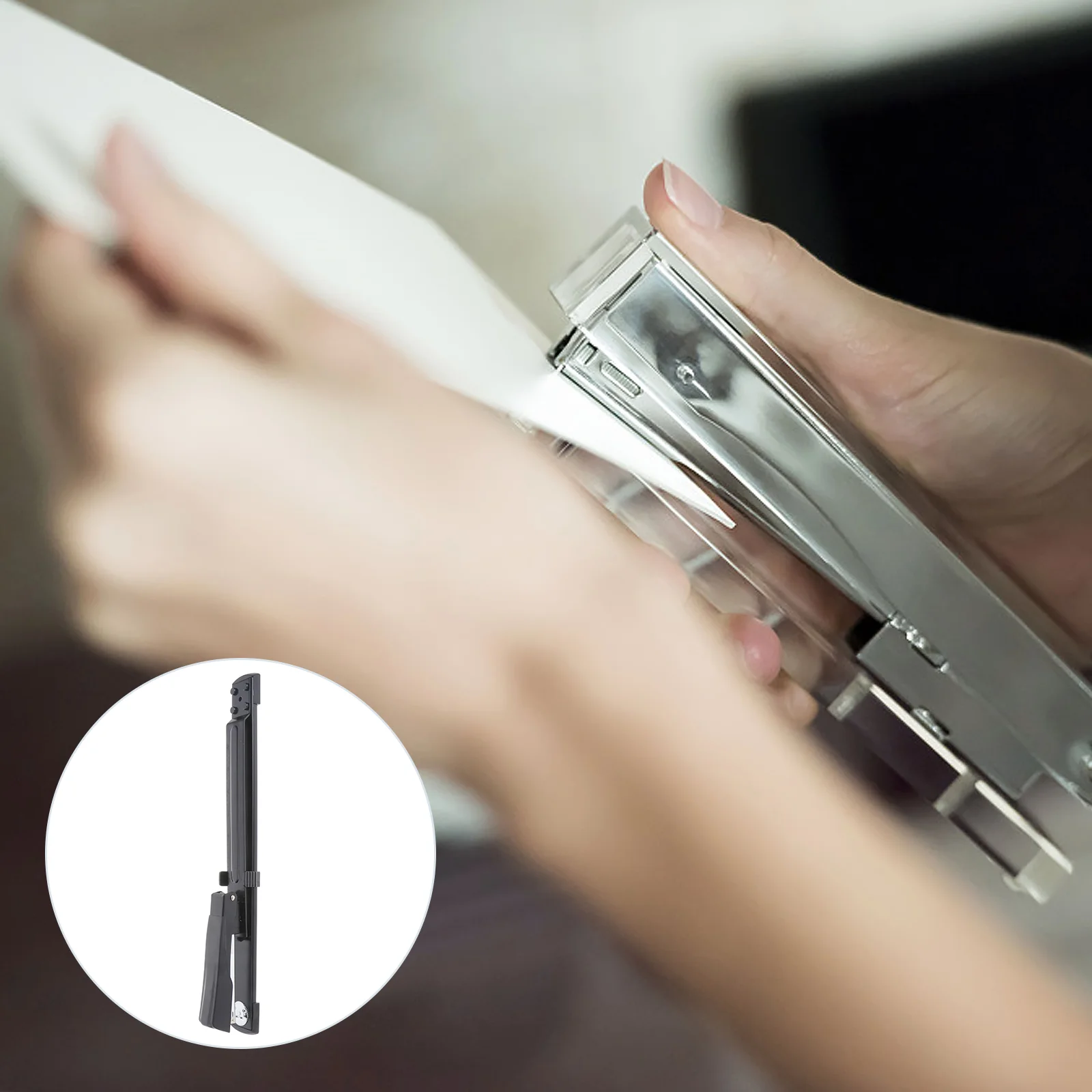 Long Arm Document Stapler Metal Special Sewing Machine Staple Lengthening Document Stapler Paper Stapling Home Office Binding
