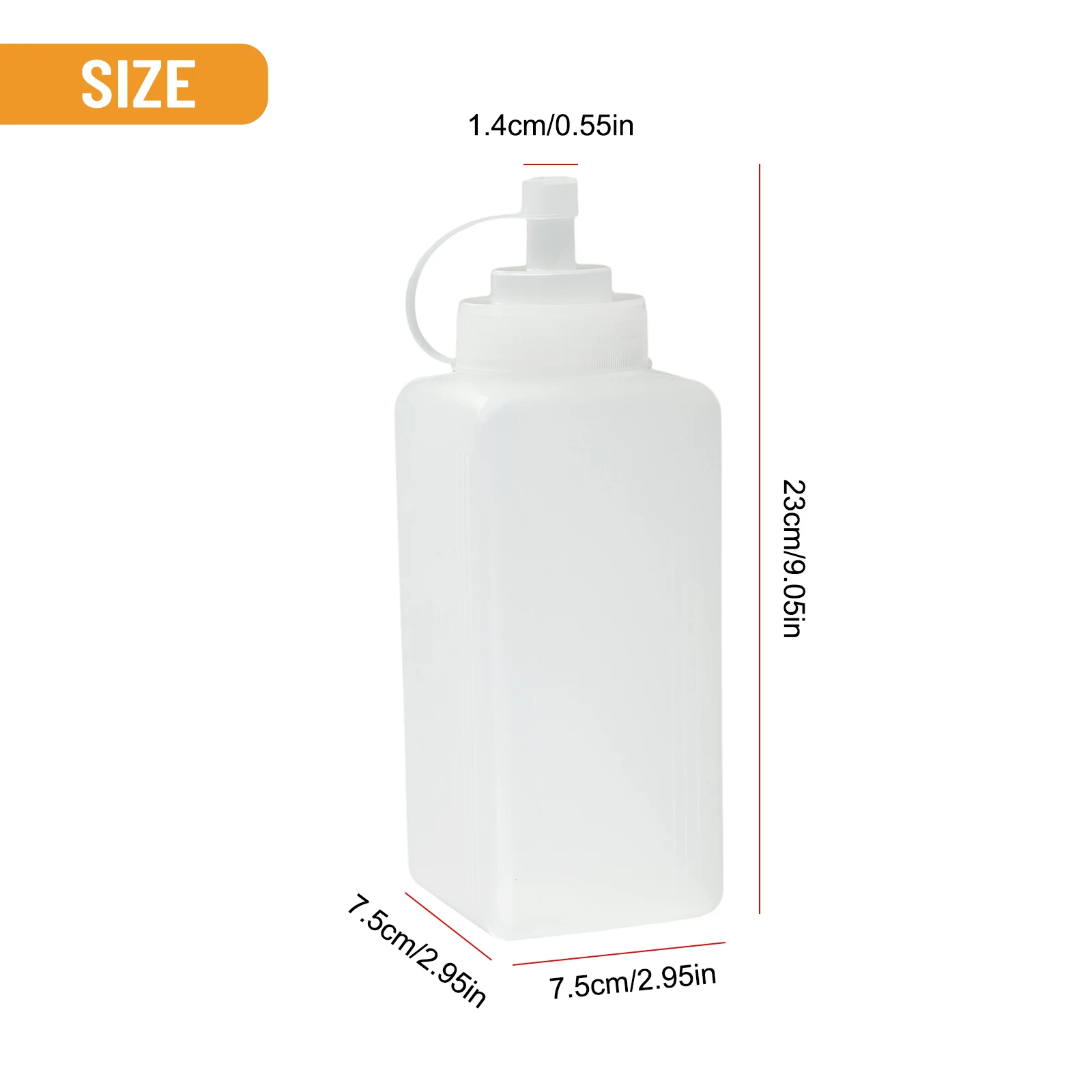 1Pcs PE 800/1000ML Large Diameter Dustproof Plastic Squeeze Sauce Bottle Dressing Bottle Squeezing Container Seasoning Bottle