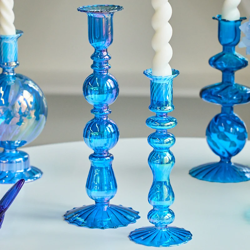 Floriddle European Glass Candle Holder Candlestick Home Wedding Decoration Nordic Decor