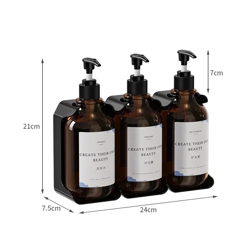 Hotel Shampoo and Shower Gel Separate Bottles Refillable Wall Mounted No Punching Hand Sanitizer Boxes Manual Soap Dispensers 4