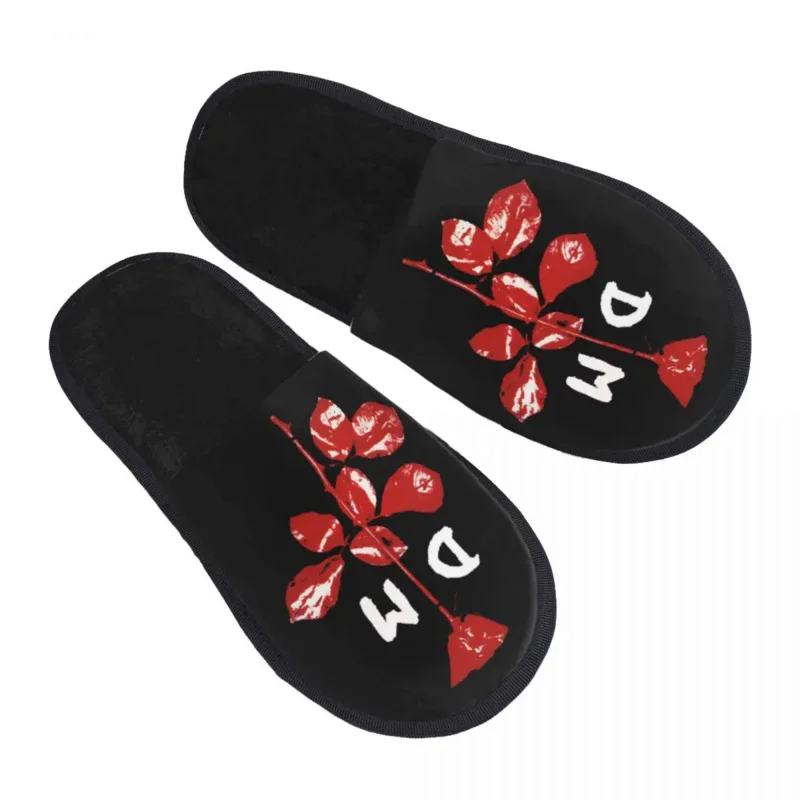 

Electronic Rock Depeche Cool Mode House Slippers Cozy Warm Memory Foam Fluffy Slipper Custom Print Women Indoor Outdoor Shoes