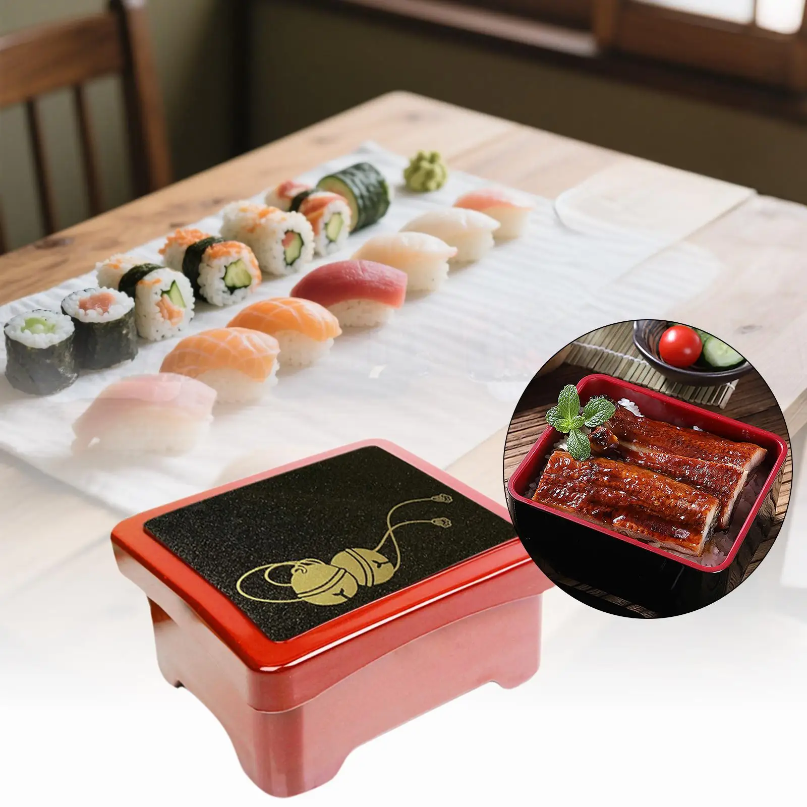 Unadon Box Airtight Lid Reusable Sushi Container Food Container Japanese Lunch Box for Dinner Sushi Dried Fruit Dessert Travel Unadon Box Airtight Lid Reusable Sushi Container Food Container Japanese Lunch Box for Dinner Sushi Dried Fruit Dessert Travel
