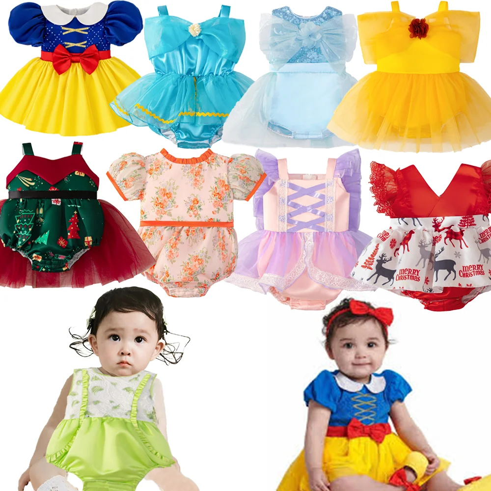 Kleinkind Schneewittchen Gelb Klettern Kleidung Baby Frozen Elsa Crawl Kleid Mädchen Taufe Abendkleid Kleinkind Aladdin Kostüme Tragen