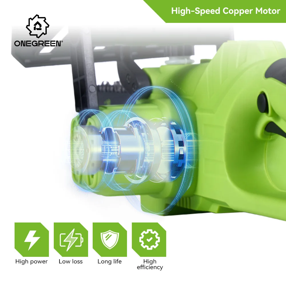 ONEGREEN 6000W 12 Inch Brushless Electric ChainSaw Cordless