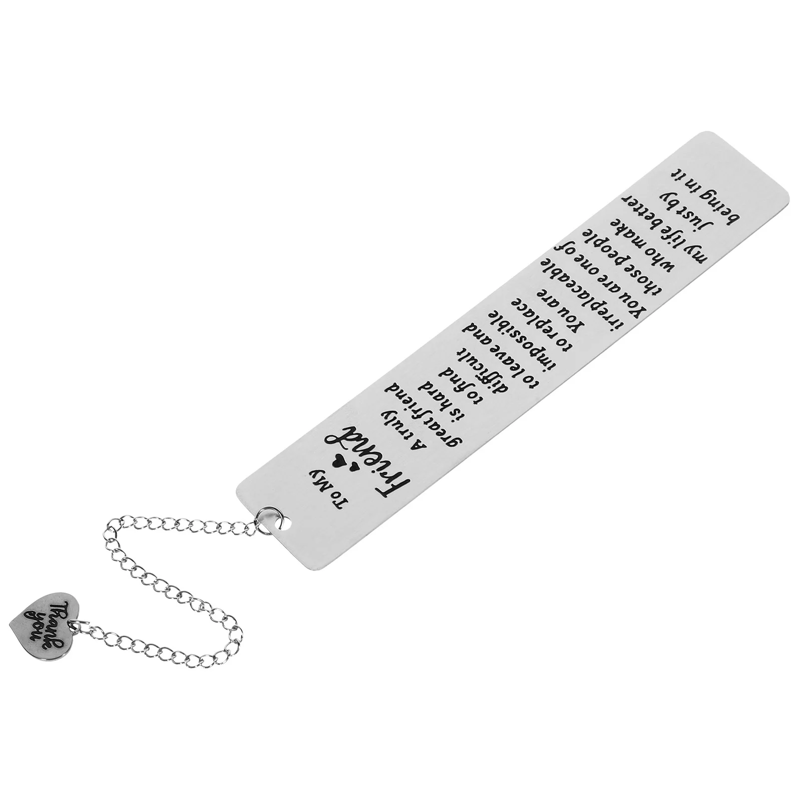 

Friend Gift Bookmark Metal Marker Lettering for Women Stainless Steel Lovers Gifts Teacher Decorative Student Marks