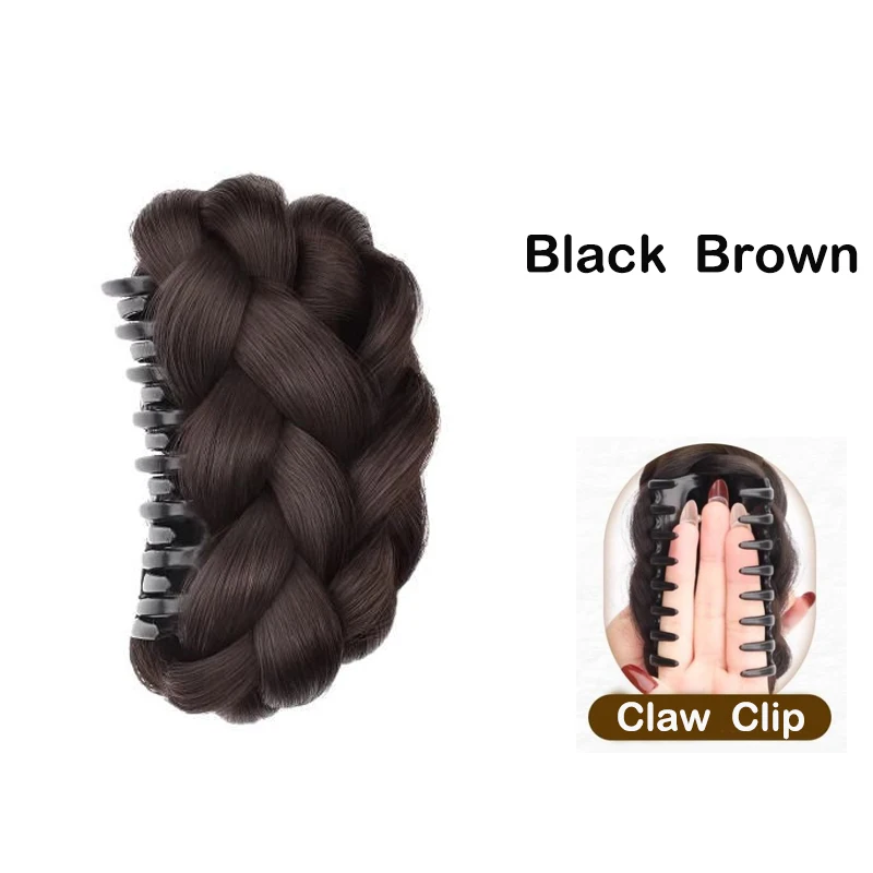 여성용 합성 헤어피스, 꽃봉오리 모양, 푹신한 머리, 뒷머리 가발, 머리핀